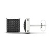 Men's Black Diamond Stud Earrings 1/2 ct tw Round 10K White Gold