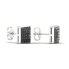 Men's Black Diamond Stud Earrings 1/2 ct tw Round 10K White Gold
