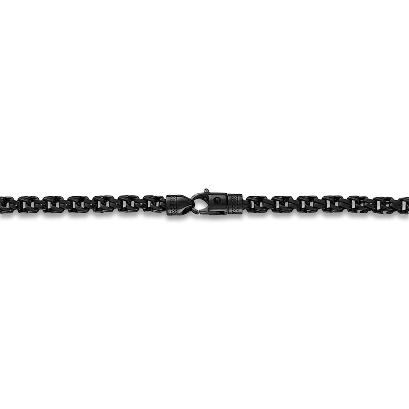 1933 by Esquire Men's Solid Twisted Box Chain Necklace Black Ruthenium-Plated Sterling Silver 22" 5mm