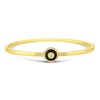 High-Polish Bangle Bracelet 1/3 ct tw Round Black Enamel 10K Yellow Gold 7"