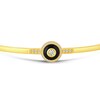 High-Polish Bangle Bracelet 1/3 ct tw Round Black Enamel 10K Yellow Gold 7"
