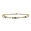 Thumbnail Image 0 of Natural Emerald Bracelet Diamond Accents 14K Yellow Gold
