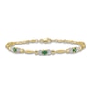 Thumbnail Image 1 of Natural Emerald Bracelet Diamond Accents 14K Yellow Gold
