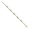 Thumbnail Image 2 of Natural Emerald Bracelet Diamond Accents 14K Yellow Gold