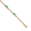 Thumbnail Image 2 of Natural Emerald Bracelet Diamond Accents 14K Yellow Gold