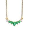 Thumbnail Image 1 of Natural Emerald Necklace 1/15 ct tw Diamonds 14K Yellow Gold 18"