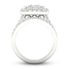 Thumbnail Image 4 of Diamond Cushion Bridal Set 2 ct tw Round 14K White Gold