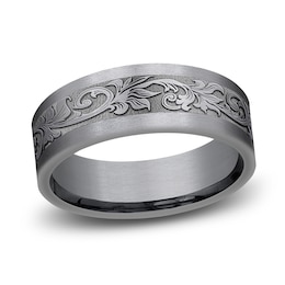 Men's Filigree Wedding Band Tantalum 7.0mm