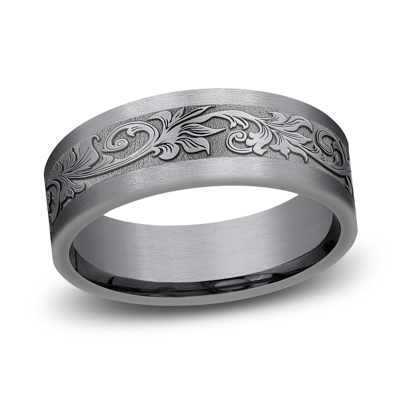 Men's Filigree Wedding Band Tantalum 7.0mm