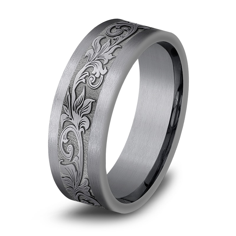 Main Image 2 of Men's Filigree Wedding Band Tantalum 7.0mm