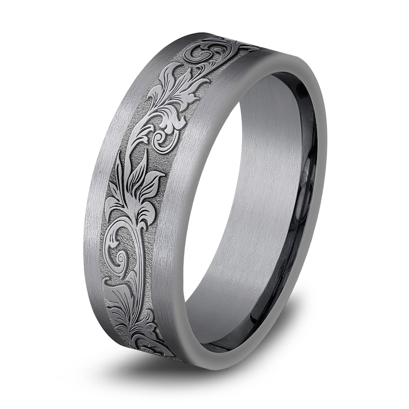 Men's Filigree Wedding Band Tantalum 7.0mm