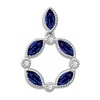 Thumbnail Image 0 of Natural Blue Sapphire Charm 1/20 ct tw Diamonds 14K White Gold