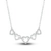 Thumbnail Image 1 of Diamond Heart Necklace 1/6 ct tw Round 10K White Gold 18"