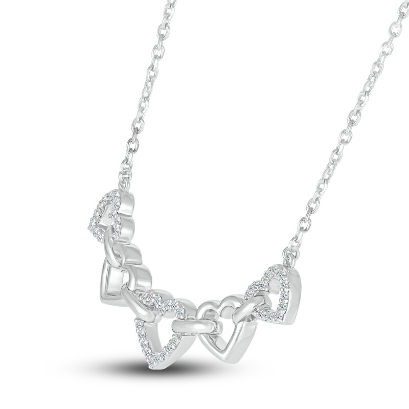 Main Image 2 of Diamond Heart Necklace 1/6 ct tw Round 10K White Gold 18"