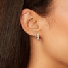 Thumbnail Image 3 of Shy Creation Diamond Huggie Earrings 3/8 ct tw Pear/Round 14K Yellow Gold SC55025100