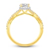 Thumbnail Image 2 of Diamond Twist Engagement Ring 1-3/8 ct tw Oval/Round 14K Yellow Gold