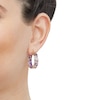 Thumbnail Image 3 of Italia D'Oro Purple Enamel Hoop Earrings 14K Yellow Gold 25mm