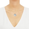 Thumbnail Image 3 of Italia D'Oro Circle Pendant Blue/Teal Enamel 14K Yellow Gold 16"