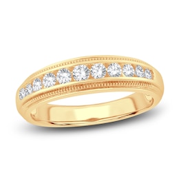 Men's Diamond Wedding Band 1/2 ct tw Round 14K Yellow Gold