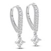 Thumbnail Image 2 of Diamond Drop Earrings 5/8 ct tw Princess/Round 14K White Gold