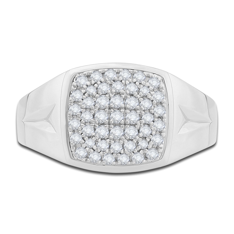 Main Image 1 of Men's Diamond Ring 1/2 ct tw Round 14K White Gold