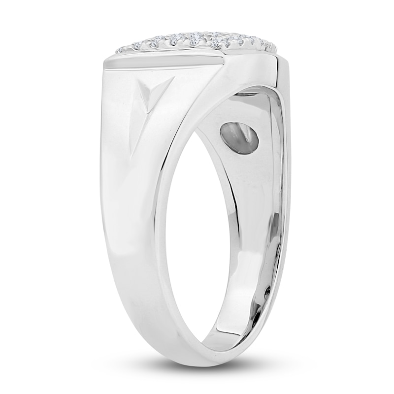 Main Image 2 of Men's Diamond Ring 1/2 ct tw Round 14K White Gold
