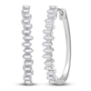 Thumbnail Image 1 of Diamond Hoop Earrings 1/2 ct tw Baguette 14K White Gold