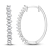 Thumbnail Image 2 of Diamond Hoop Earrings 1/2 ct tw Baguette 14K White Gold