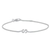 Thumbnail Image 1 of Diamond Initial S Bracelet 1/20 ct tw Round 14K White Gold 7"
