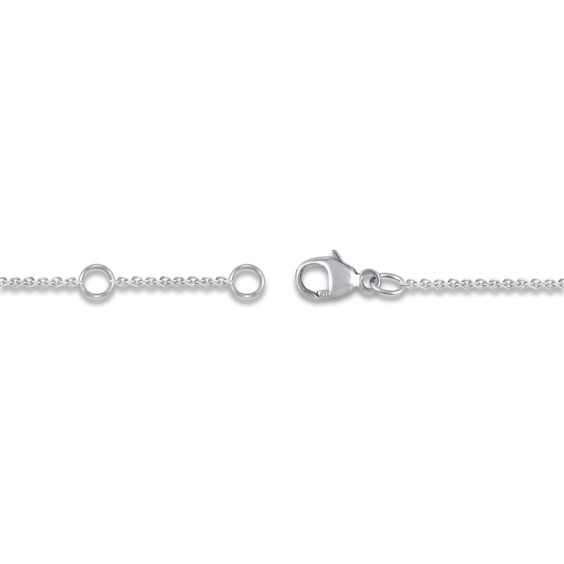 Main Image 3 of Diamond Initial S Bracelet 1/20 ct tw Round 14K White Gold 7"