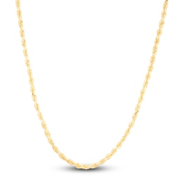 Solid Diamond-Cut Rope Chain Necklace 14K Yellow Gold 22" 3.0mm