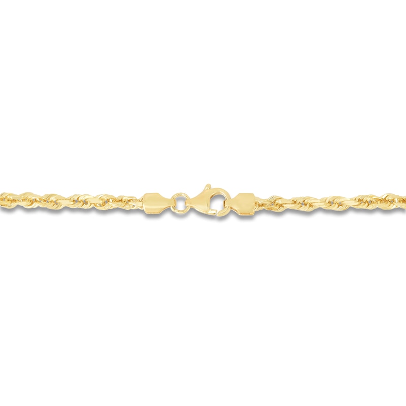 Main Image 3 of Solid Diamond-Cut Rope Chain Necklace 14K Yellow Gold 22" 3.0mm