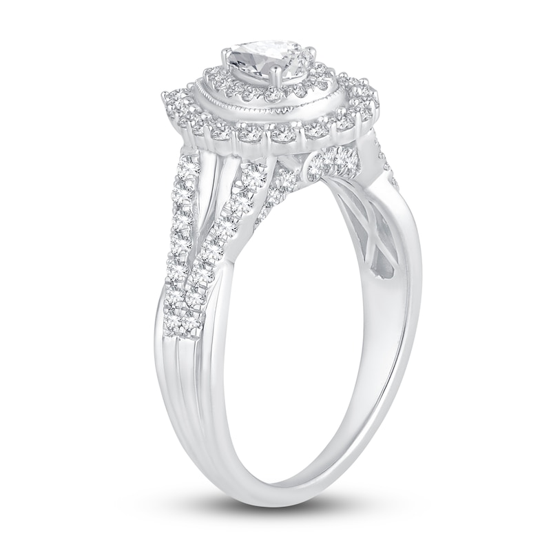 Main Image 2 of Diamond Engagement Ring 1 ct tw Pear/Round 14K White Gold