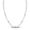Thumbnail Image 2 of 1933 by Esquire Men's Freshwater Cultured Pearl & Natural White Topaz Necklace Sterling Silver 22"