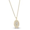 Thumbnail Image 2 of Men's Diamond Cross Pendant Necklace 1/10 ct tw Round 14K Yellow Gold 22"