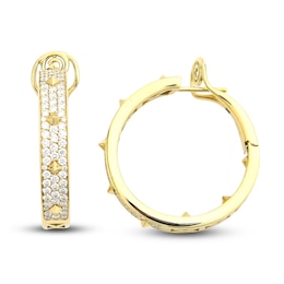 Crivelli Diamond Hoop Earrings 2-5/8 ct tw Round 18K Yellow Gold