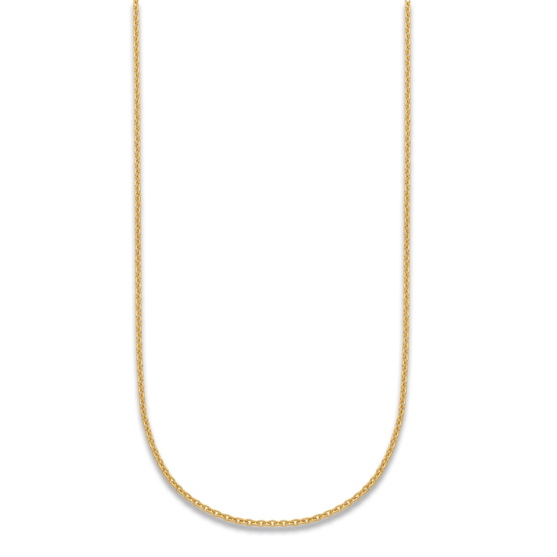 Main Image 3 of High-Polish Cable Chain Necklace 24K Yellow Gold 24" 1.3mm
