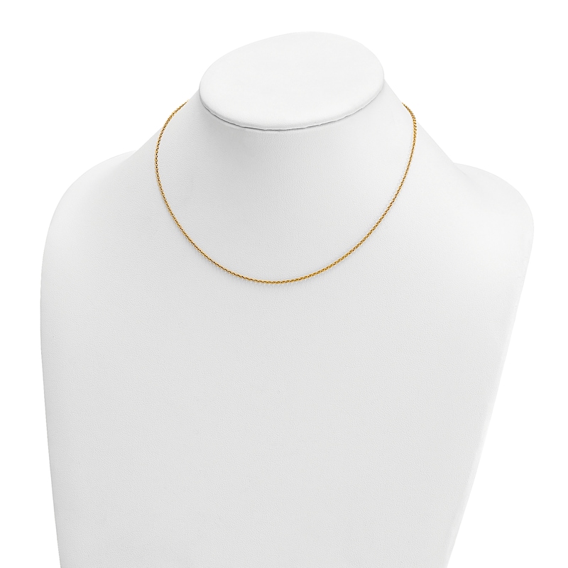 Main Image 4 of High-Polish Cable Chain Necklace 24K Yellow Gold 24" 1.3mm