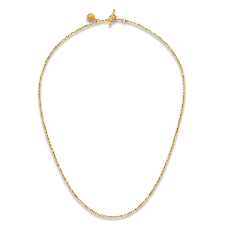 Main Image 5 of High-Polish Cable Chain Necklace 24K Yellow Gold 24" 1.3mm