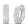 Thumbnail Image 2 of Diamond Huggie Hoop Earrings 3/4 ct tw Round 14K White Gold