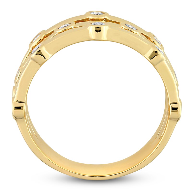 Diamond 3-Row Ring 1/2 ct tw Round 14K Yellow Gold