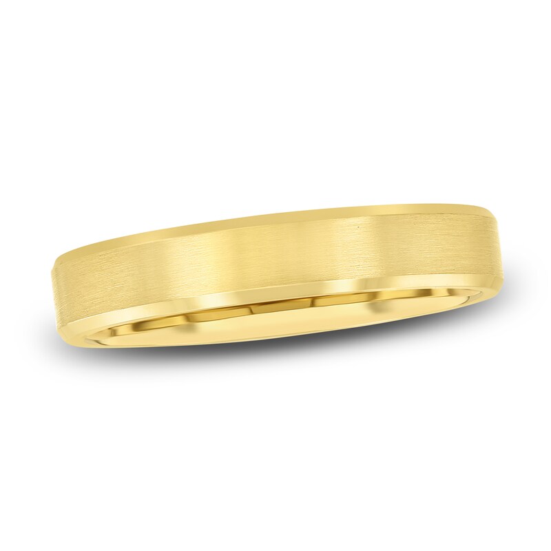Main Image 1 of Men's Brushed Wedding Band 14K Yellow Gold 4.0mm