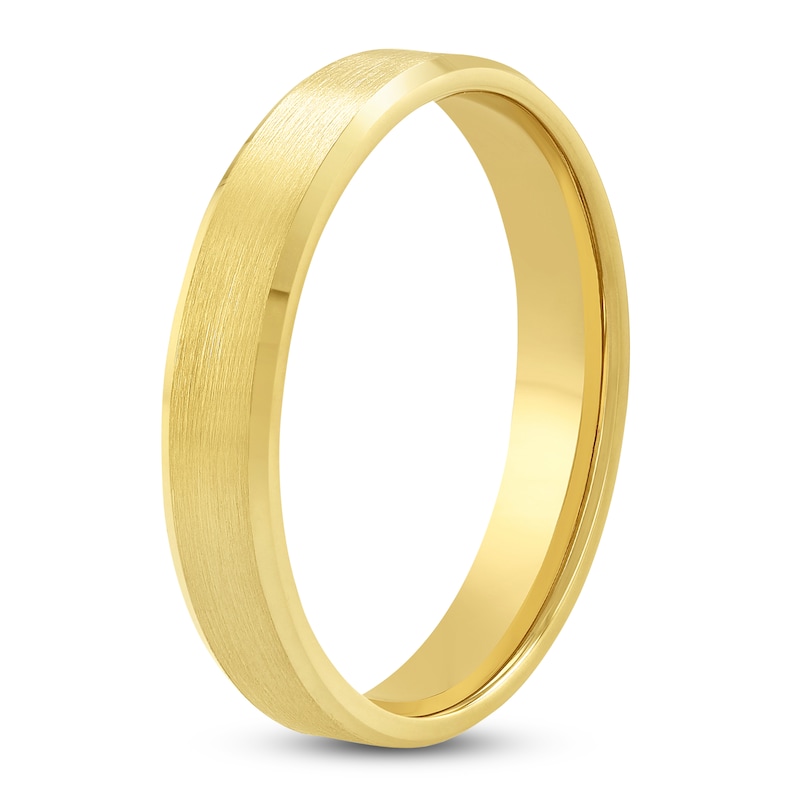 Main Image 2 of Men's Brushed Wedding Band 14K Yellow Gold 4.0mm