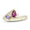 Thumbnail Image 1 of Natural Tanzanite, Garnet & Diamond Ring 1/6 ct tw 10K Yellow Gold