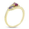 Thumbnail Image 1 of Natural Tanzanite, Garnet & Diamond Ring 1/6 ct tw 10K Yellow Gold