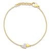Thumbnail Image 1 of Diamond Double Heart Bracelet 1/20 ct tw 14K Yellow Gold 5"