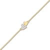 Thumbnail Image 2 of Diamond Double Heart Bracelet 1/20 ct tw 14K Yellow Gold 5"