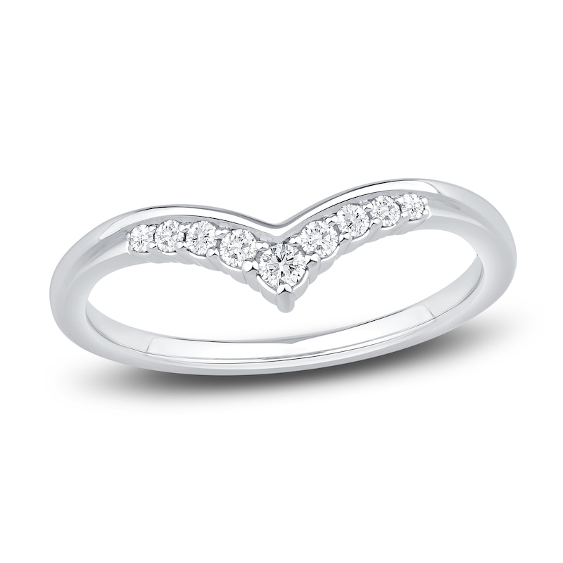 Diamond Contour Anniversary Band 1/8 ct tw 14K White Gold | Jared