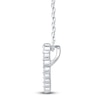 Thumbnail Image 2 of Diamond Heart Outline Necklace 1/4 ct tw 10K White Gold 18"