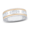 Thumbnail Image 1 of Men's Certified Diamond Twist Wedding Band 3/4 ct tw 14K Two-Tone Gold